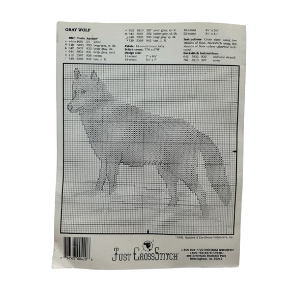 Vintage JUST CROSS STITCH Sport & Game Instruction Book 2 #420 Wolf Turkey Moose - Picture 2 of 2